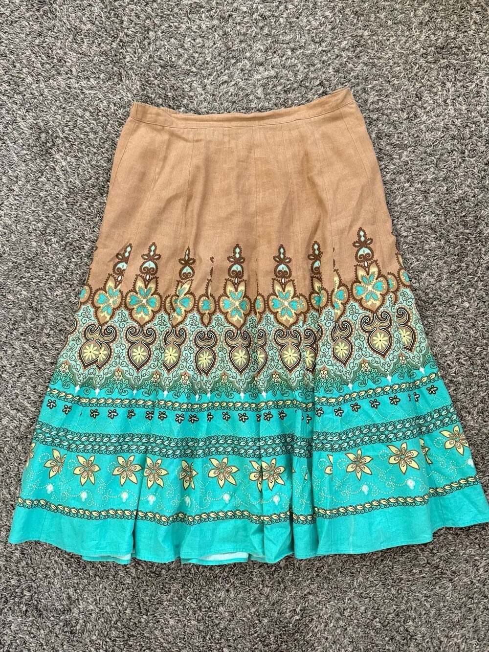 Coldwater Creek Beautiful Boho Print Midi Skirt